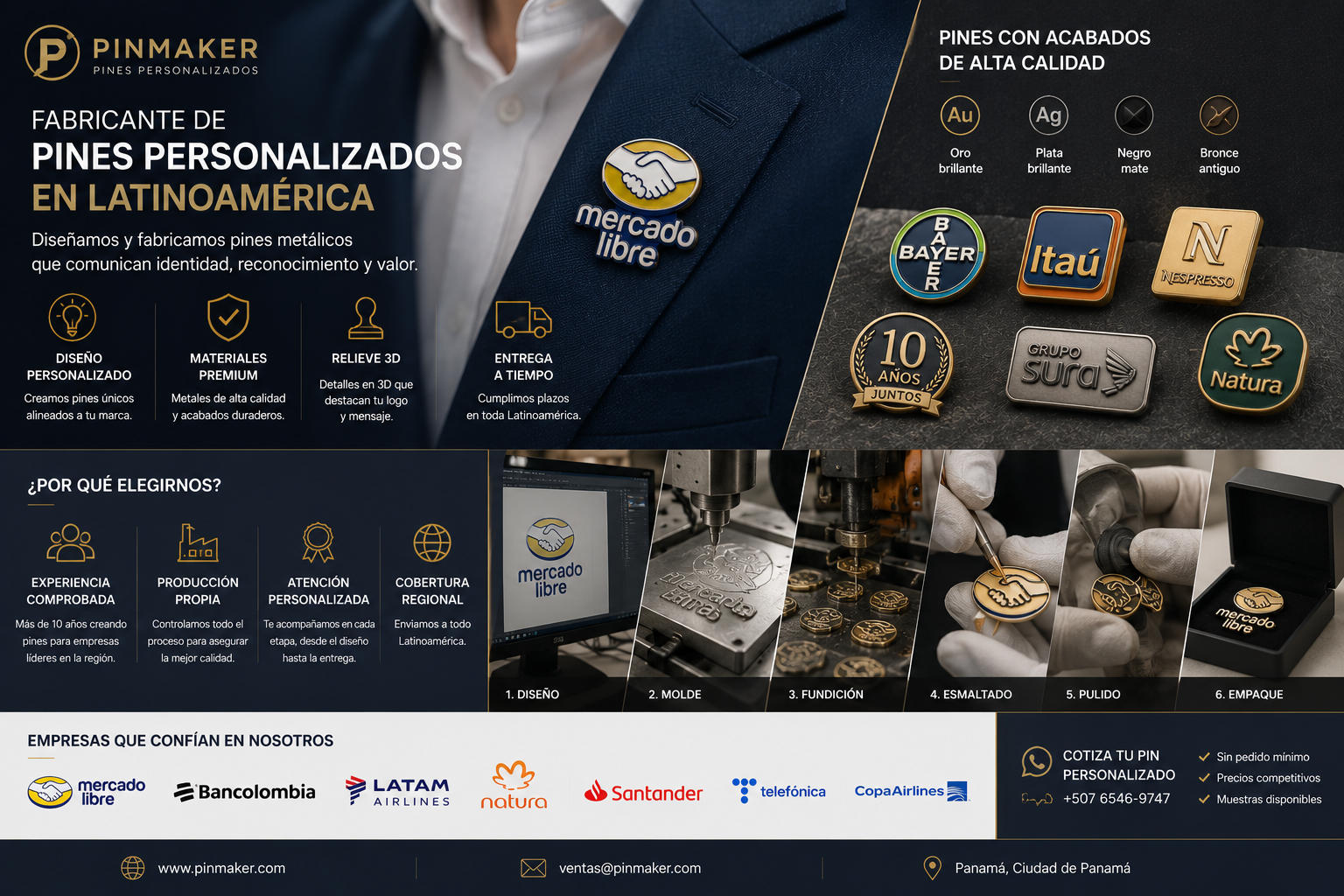 Fabricante de pines personalizados para Latinoamérica