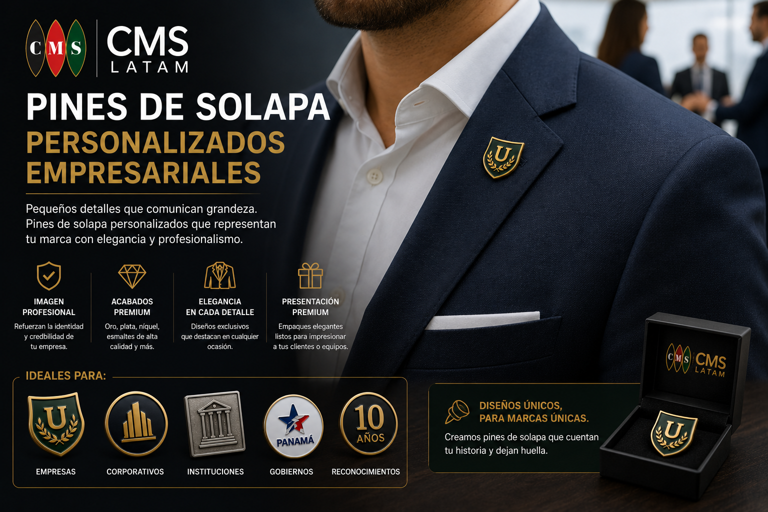 Pines de solapa personalizados empresariales