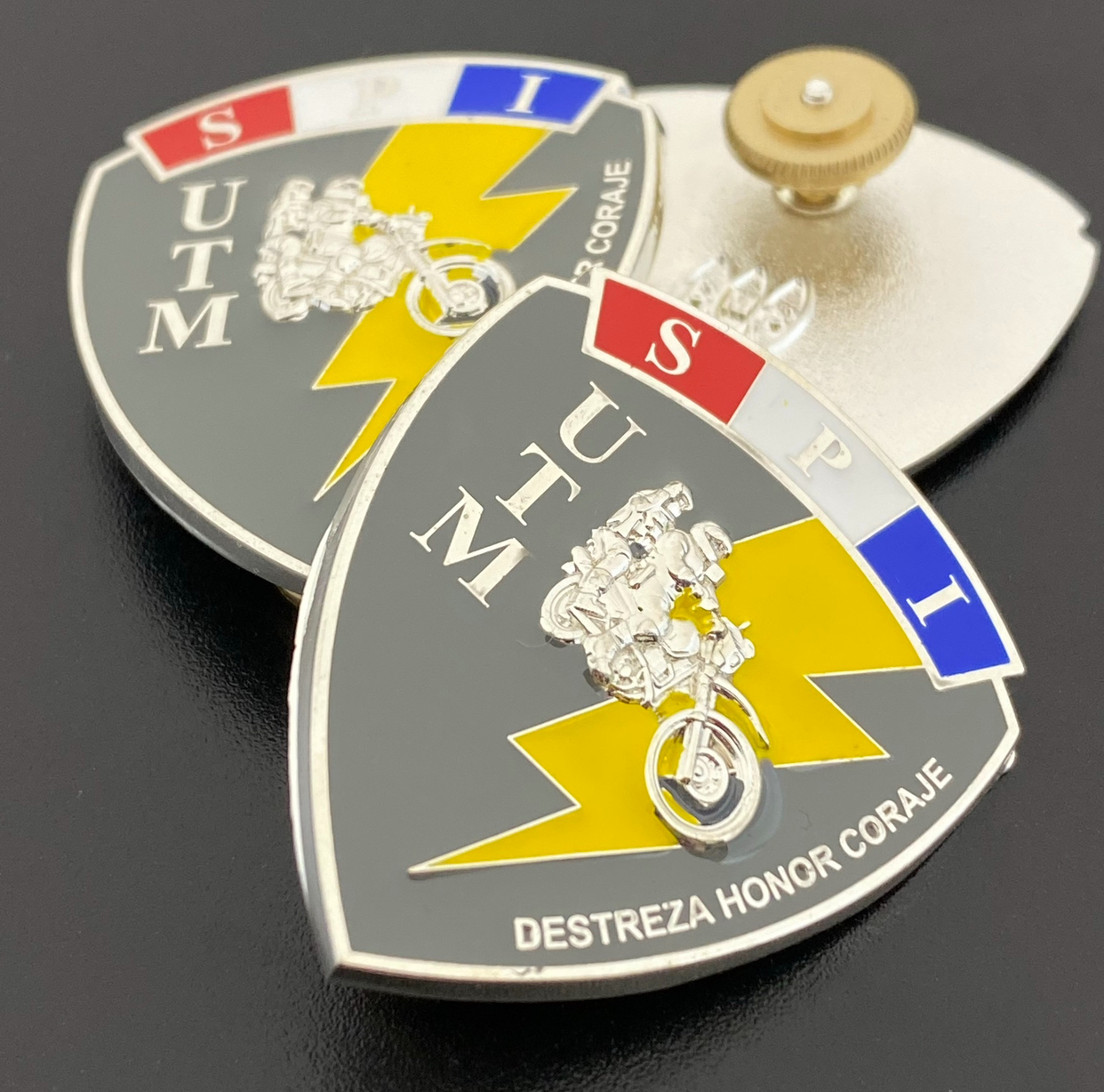 insignias militares y policiales para protocolo: pines y distintivos en metal