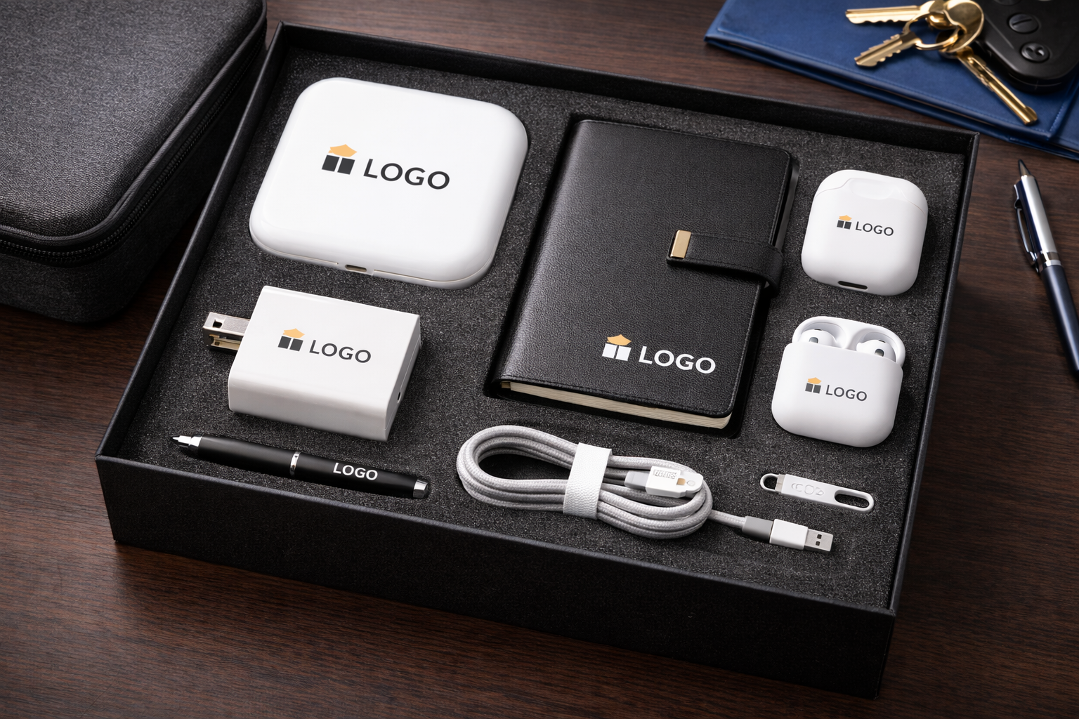 cajas personalizadas para reconocimientos corporativos con logo