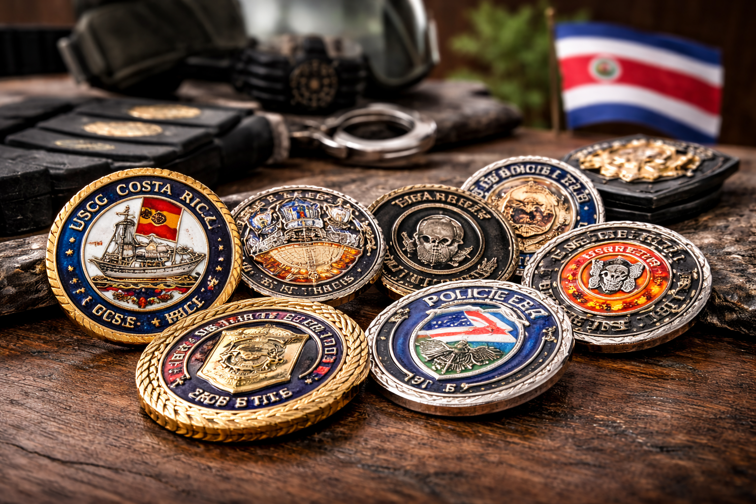 Monedas militares y personalizadas en Costa Rica