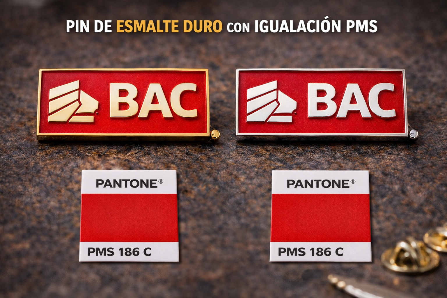 Pines de esmalte duro con igualación PMS