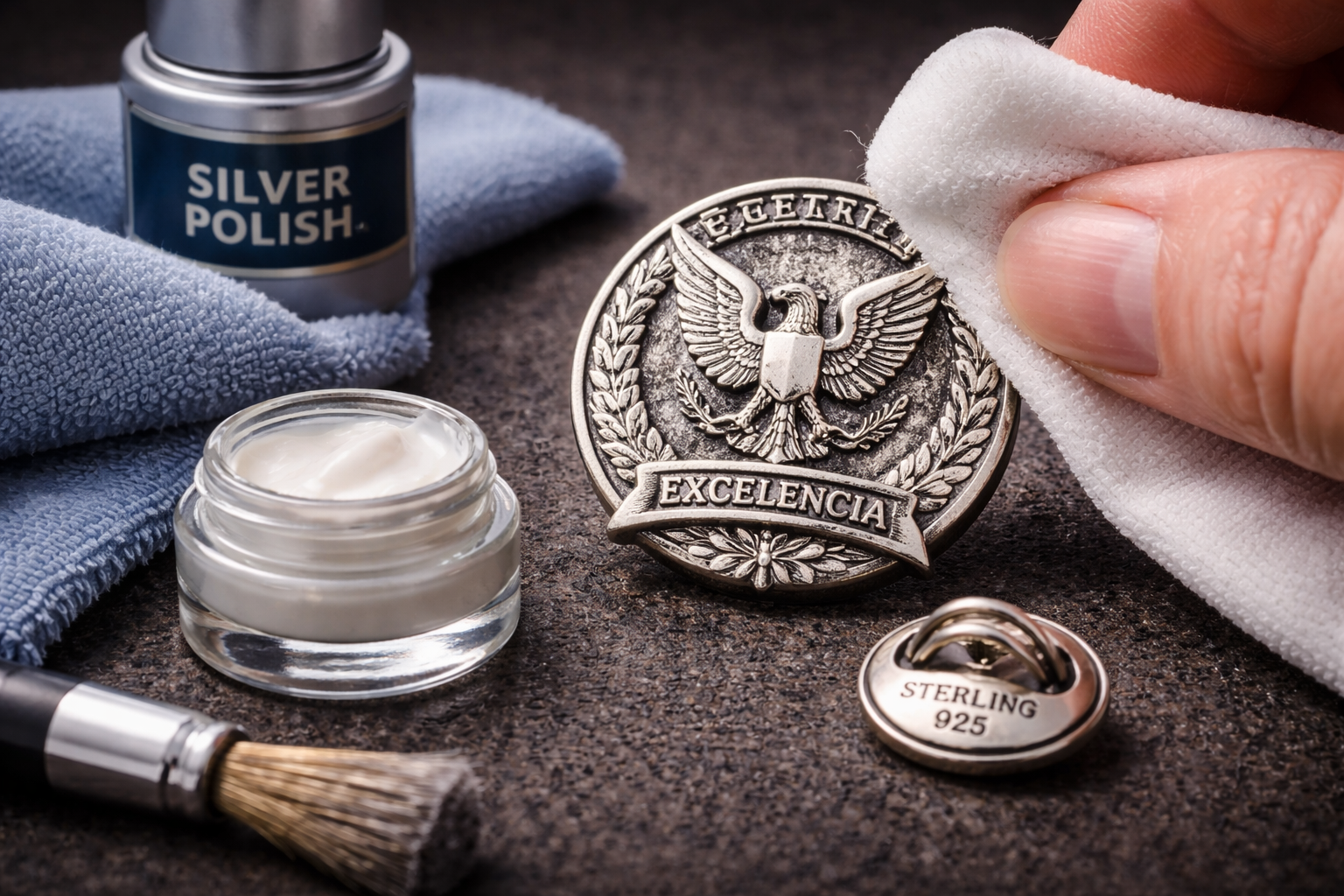 Limpieza y cuidado de pines fabricados en plata esterlina