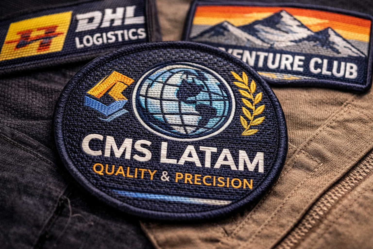 parches tejidos personalizados con detalle de logo