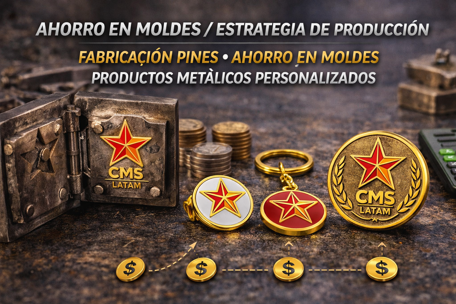 fabricación pines ahorro en moldes productos metálicos personalizados