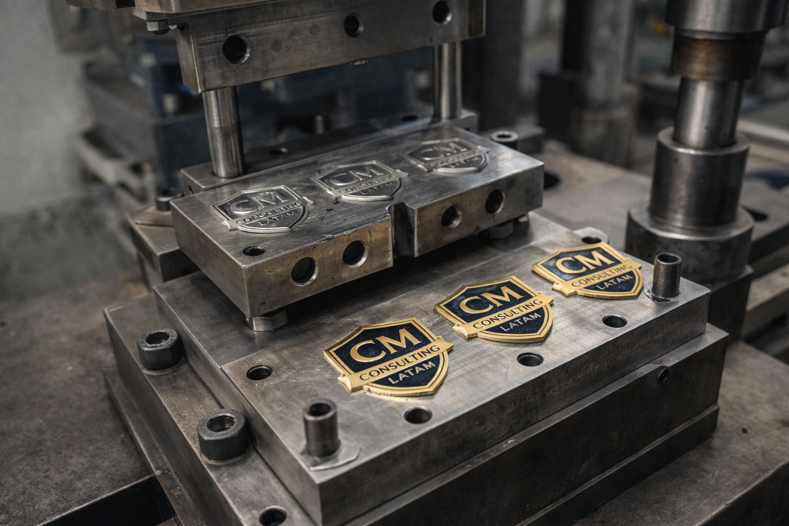 Molde de producción industrial para fabricación de pines metálicos personalizados