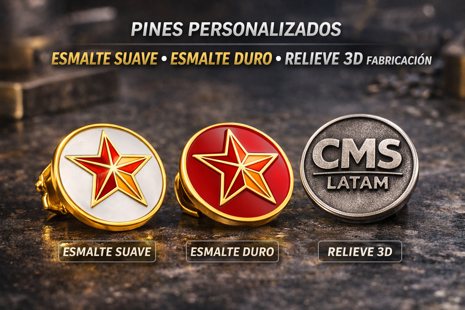 pines personalizados esmalte suave duro relieve 3D fabricación