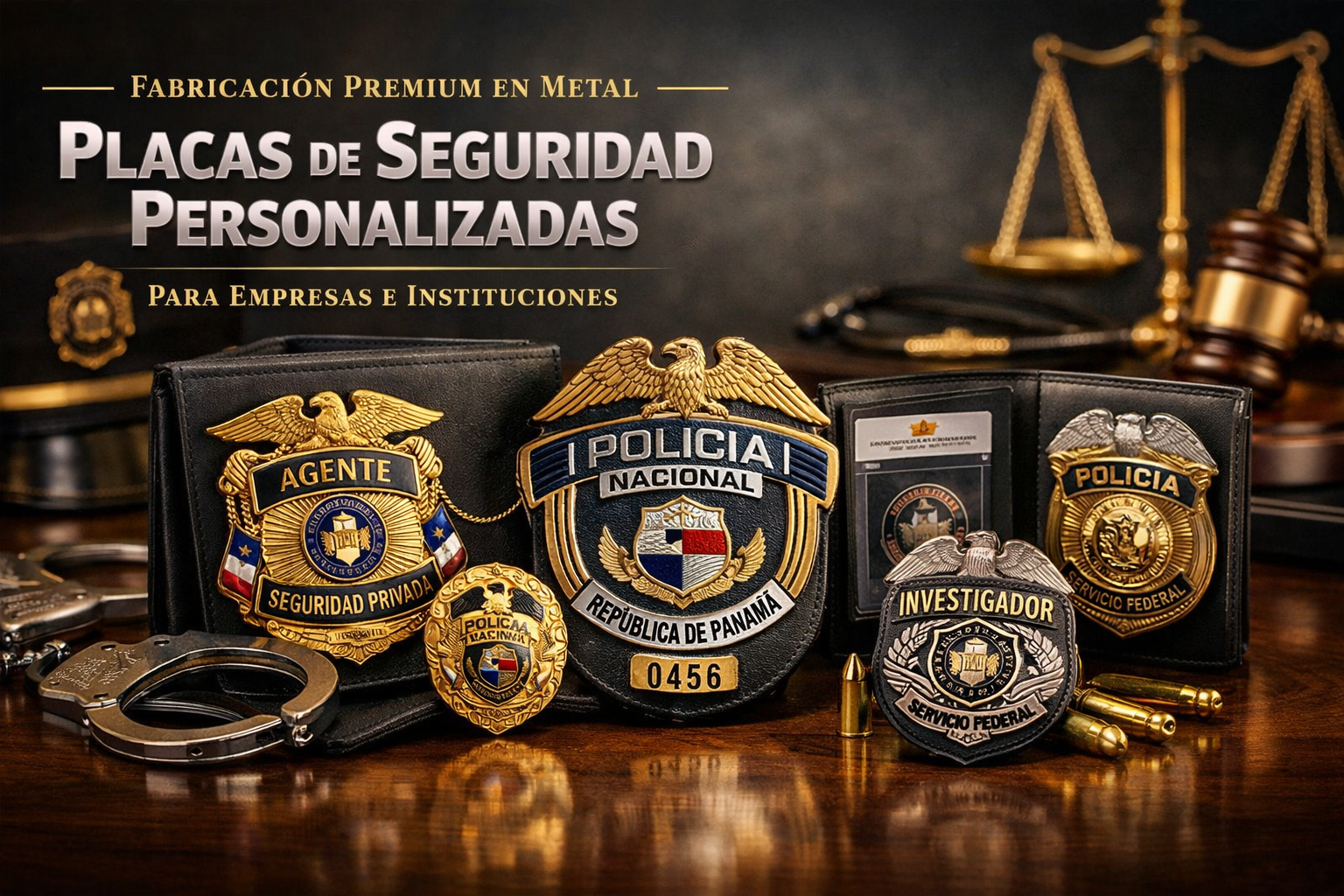Placas e Insignias de Seguridad Personalizadas en Metal | CMS Latam