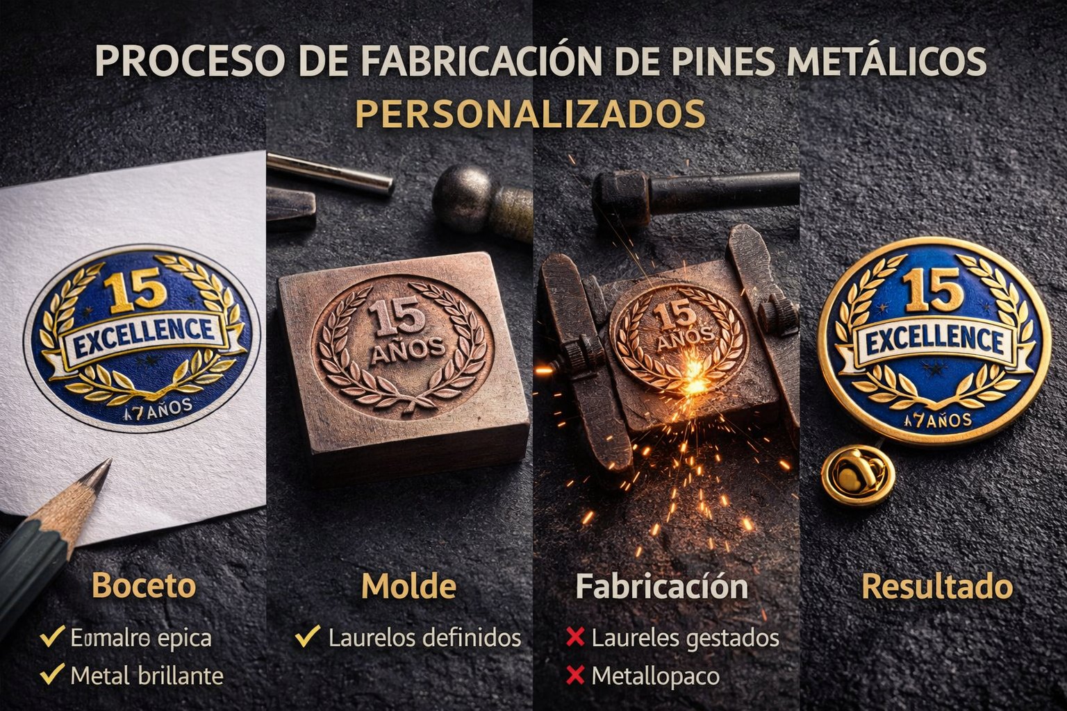 pines corporativos precio proceso de fabricación de pin metálico desde molde