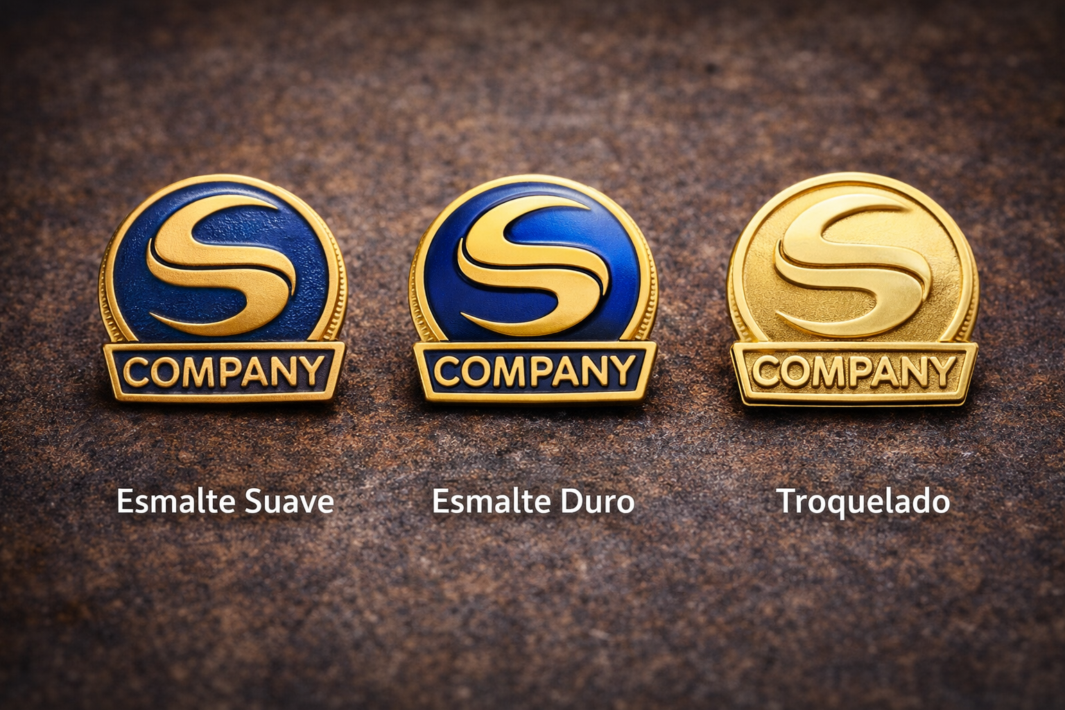 tipos de pines corporativos esmalte suave esmalte duro y troquelado comparativa visual