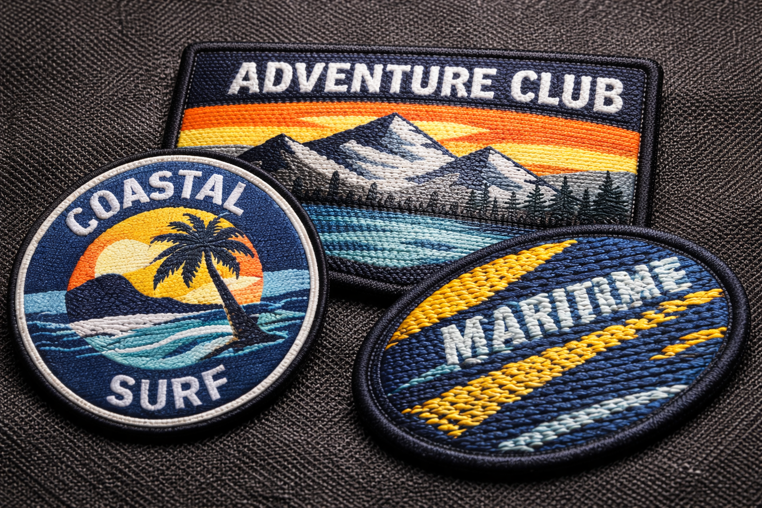 parches tejidos con diseño de alto detalle