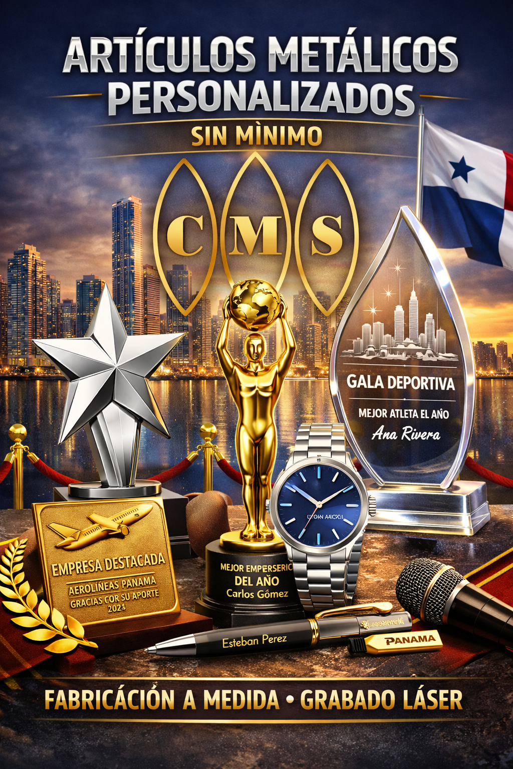 Artículos Metálicos Personalizados Sin Mínimo | Pines y Monedas Panamá