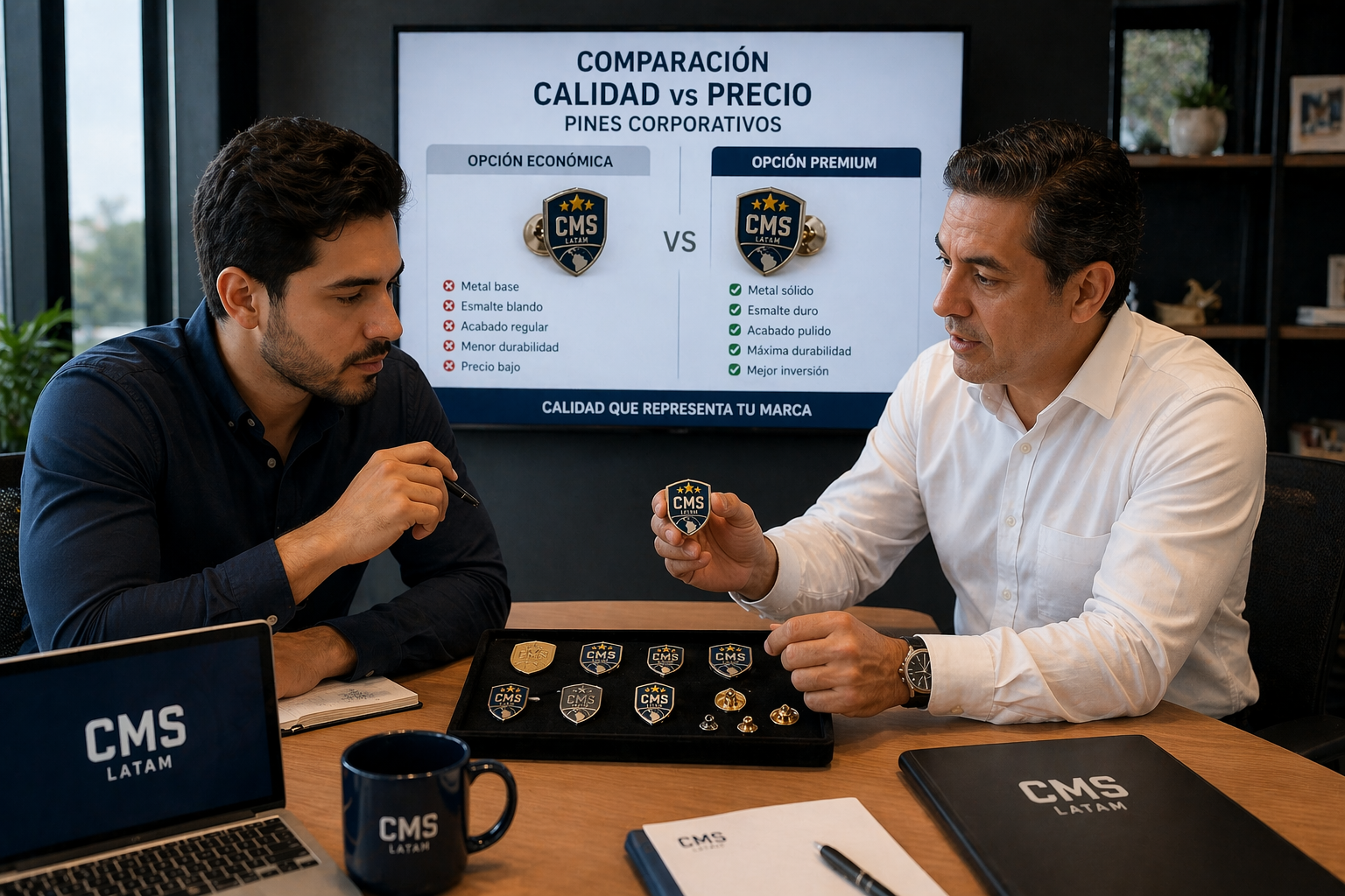 comparacion calidad precio pines corporativos