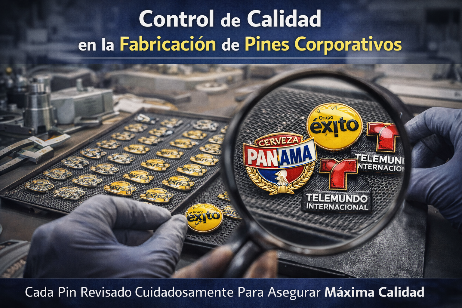 Control de calidad en fabricación de pines corporativos