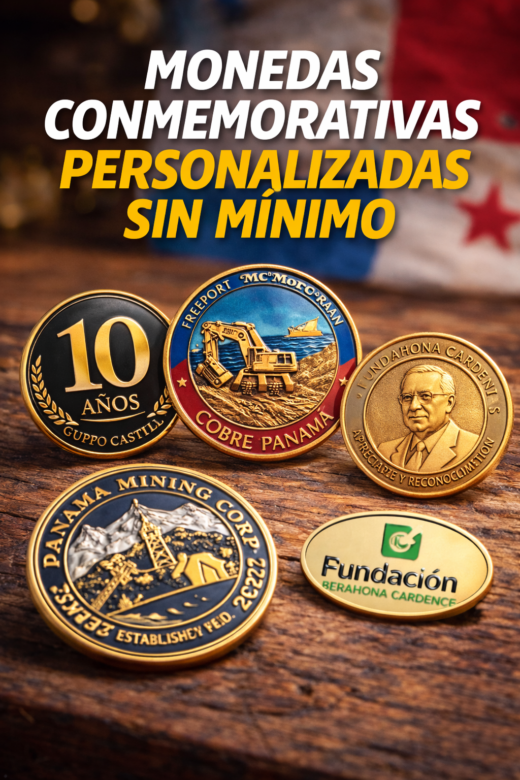 Monedas conmemorativas personalizadas sin mínimo