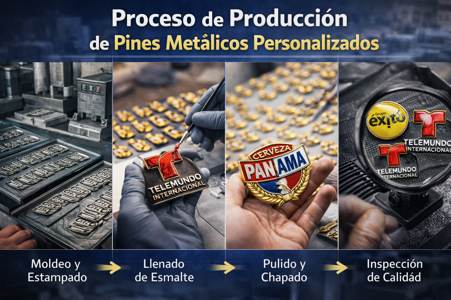 Proceso de producción de pines metálicos personalizados
