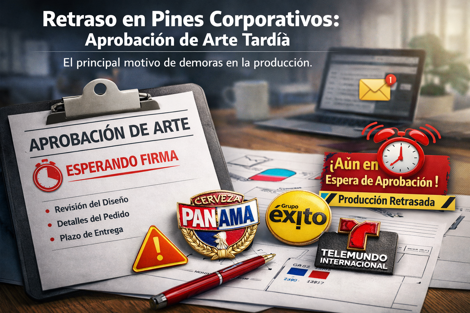 Retrasos en pines corporativos por aprobación tardía del arte en Latinoamérica