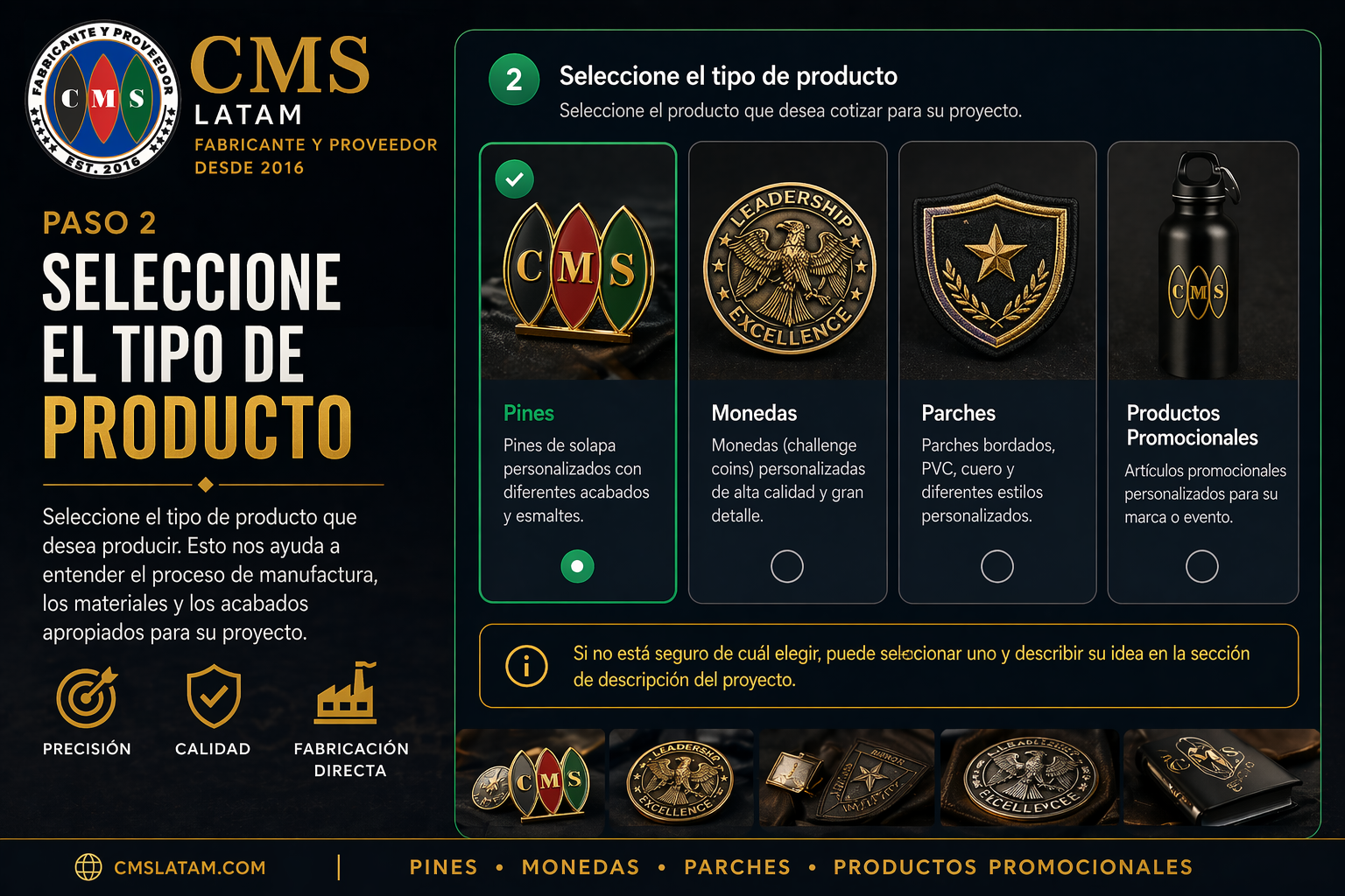Ejemplo del Formulario de Cotización de CMS Latam paso a paso