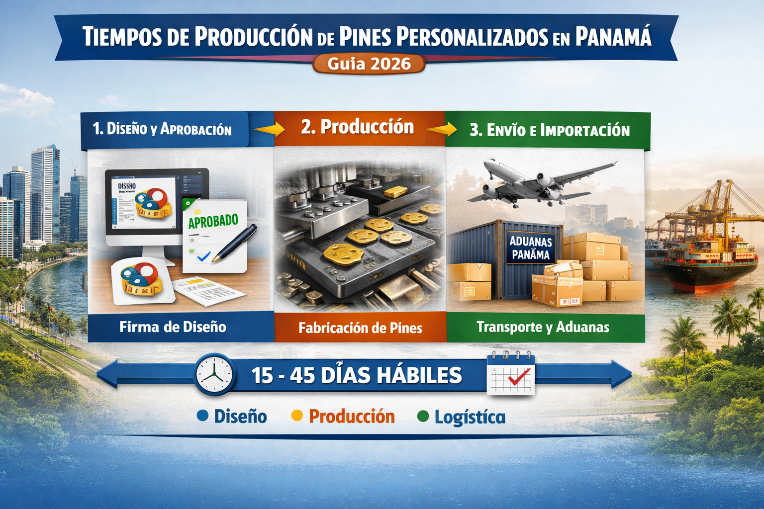 Tiempos de Producción Pines Personalizados Panamá: Guía Definitiva 2026