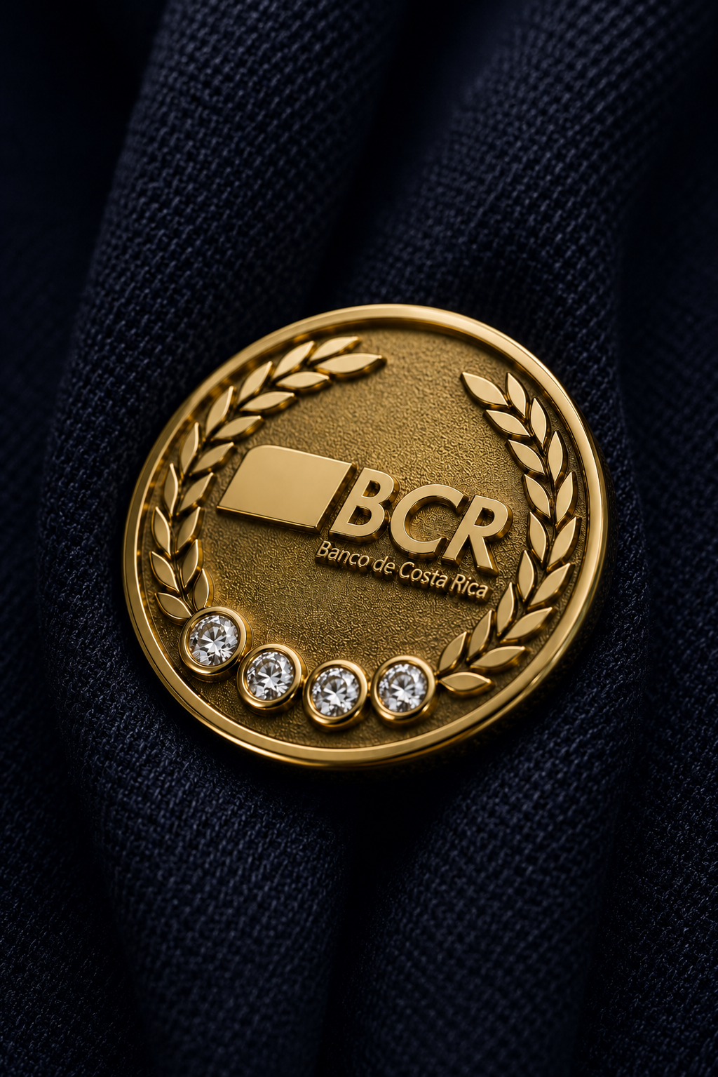 Medalla corporativa personalizada con acabado dorado